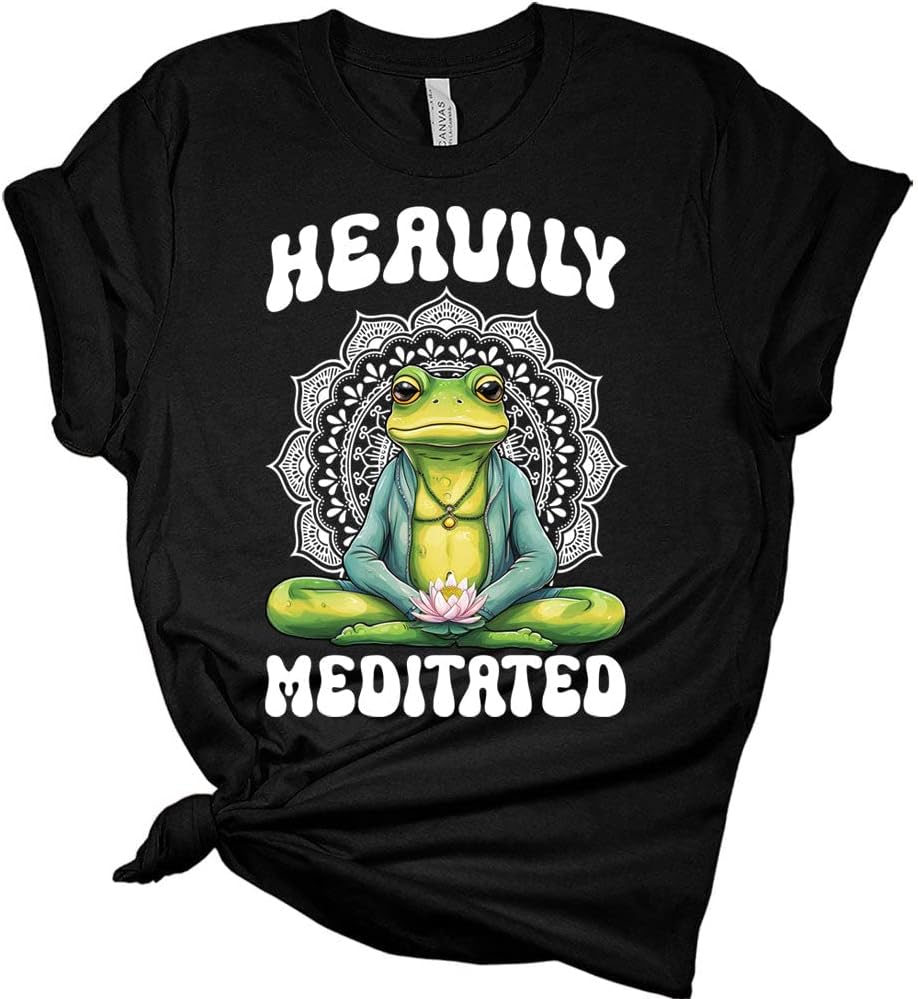 Women's Yoga Shirts Funny Workout Tops Cute Zen Animal Graphic Tees Short Sleeve Summer Tshirts for Women