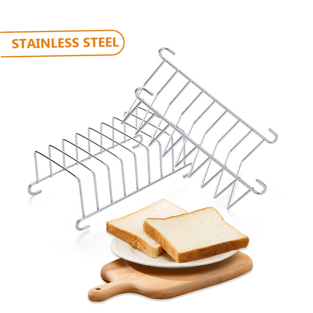HOOTNEE 2pcs Stainless Steel Toast Rack Bread Stand Rack for Air Fryer Kitchen Toast Holder