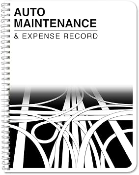 BookFactory Auto Maintenance and Vehicle Maintenance Log Book Car Maintenance & Expense Tracker Record Book Logbook - 8.5 x 11, 100 Pages, Wire-O Made in USA