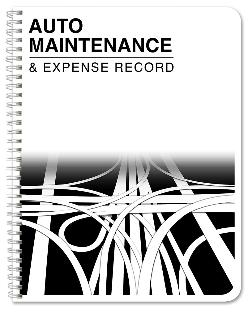 BookFactory Auto Maintenance and Vehicle Maintenance Log Book Car Maintenance & Expense Tracker Record Book Logbook - 8.5'' x 11'', 100 Pages, Wire-O