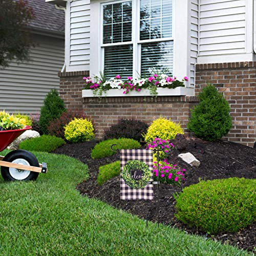 Garsum Garden Flag Stand Banner Flagpole Iron Stand-Holder-Pole Holds Flags Up To 12.5" In Width For Outdoor Lawn #TOP4