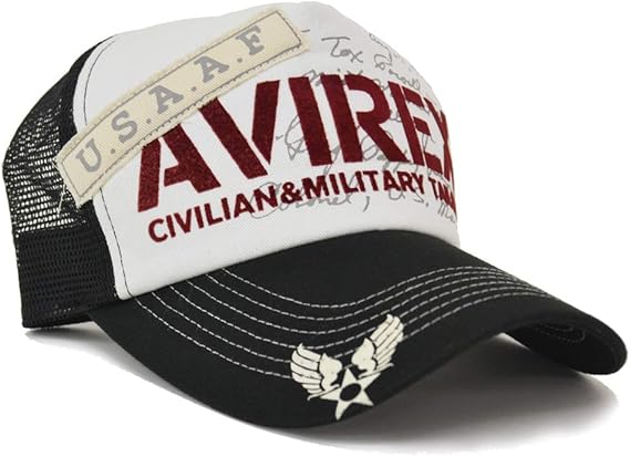 Amazon Avirex アビレックス メッシュキャップ ワッペン Puレザーバックベルト 帽子 キャップ Cap メンズ 春夏 ホワイト キャップ 通販