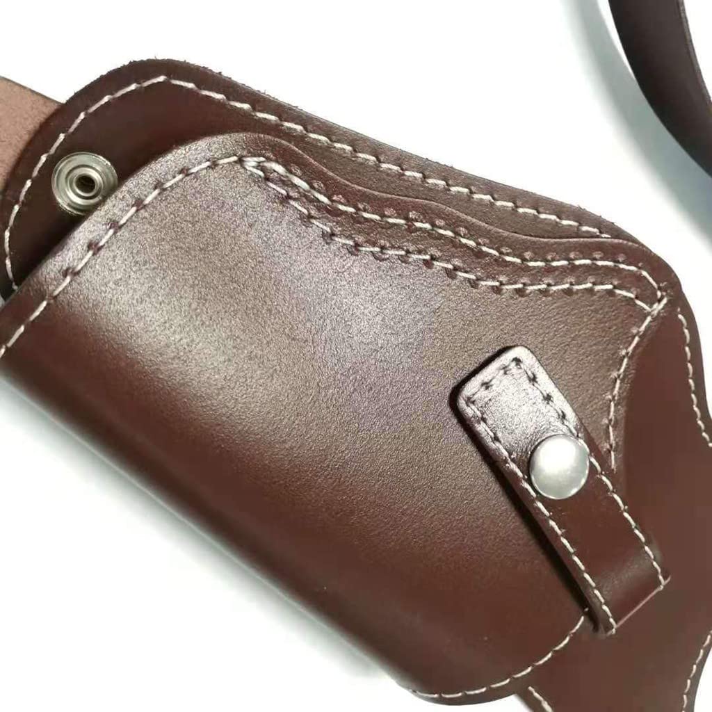Fondina Tattica per Pistola Della Mano Destra, Fondina per Pistola In Pelle per Ascella Steampunk Portafogli Pelle Antifurto con Cinghie Regolabili per 17 19 31 32 96 92