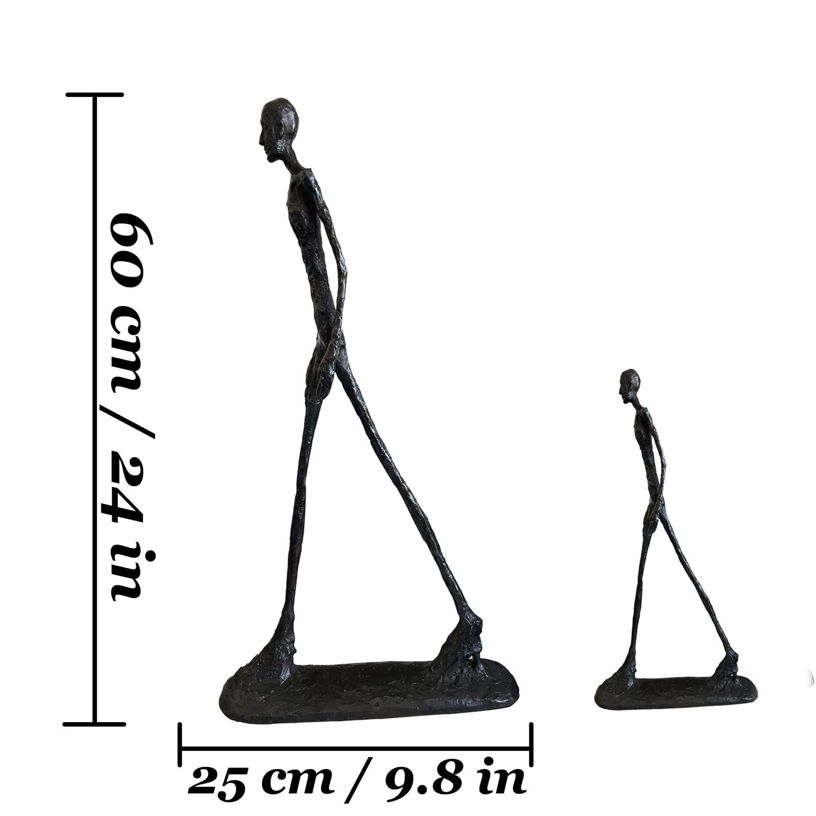 Giacometti Skulptur Bronze, Der Schreitende Mann Bronze Figur, Abstrakte Moderne Kunst Statue, Zeitgenössische Dekoration Handgefertigt,Mann,60CM