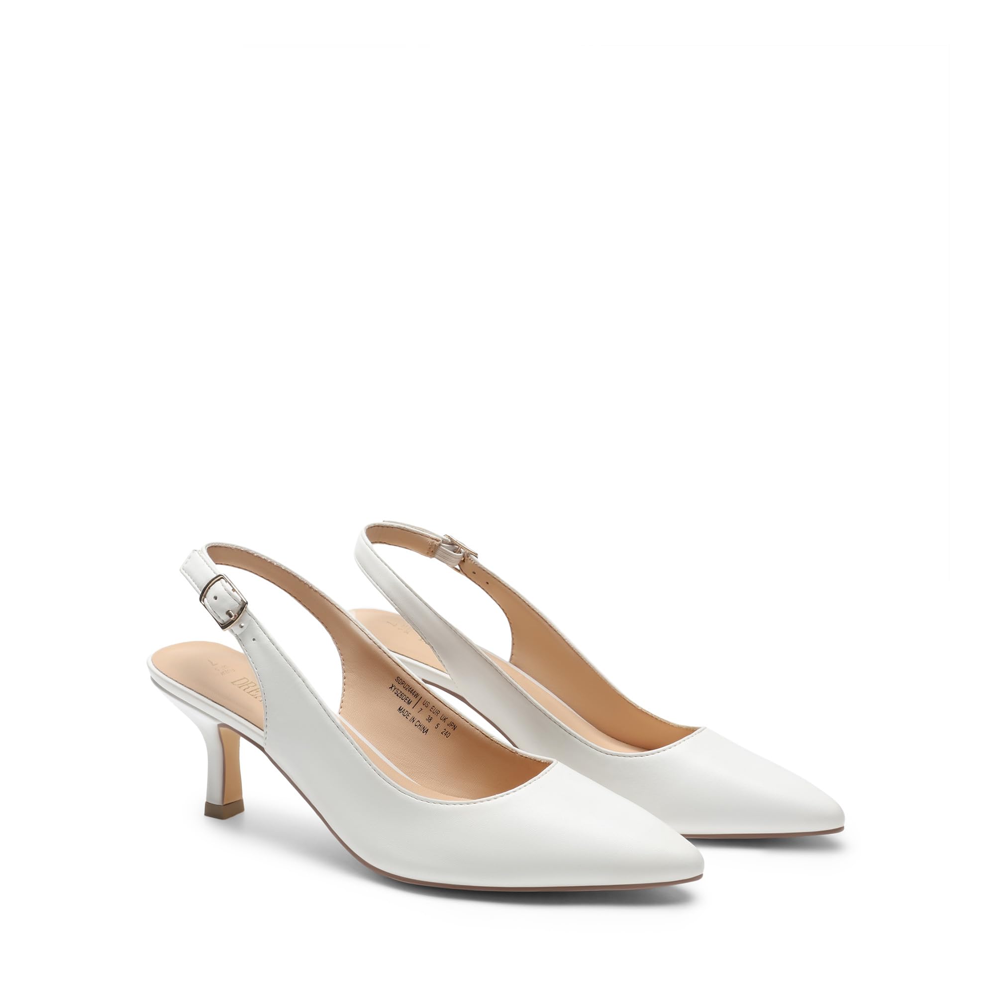 DREAM PAIRS Zapatos de Tacón Gato Clásicos Mujer de Zapatos de Salón PU Slingback con Plantilla Comoda para Boda Fiesta