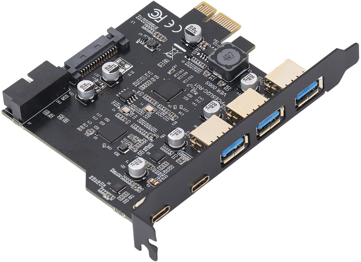 USB PCIe Expansion Card, Easy to Use High Speed 5 Gbps USB 3.2 Gen 1 Card for Office Work, Home Computing, Professionals