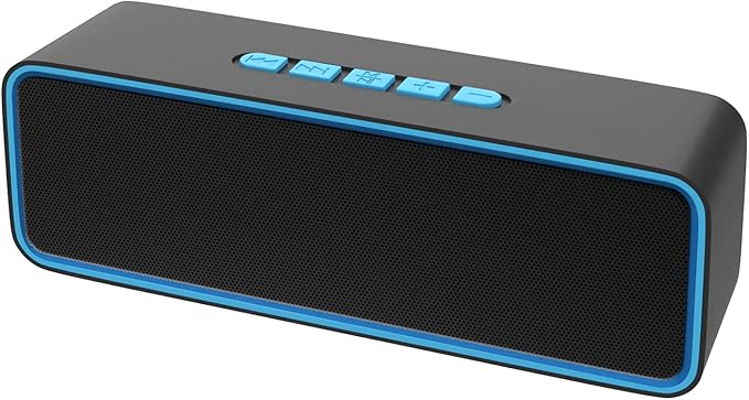 Sonkir Altavoz Bluetooth portátil, Altavoz inalámbrico Bluetooth 5.0 con Graves estéreo 3D Hi-Fi, batería incorporada de 1500 mAh, Tiempo de reproducción 12H (Azul)