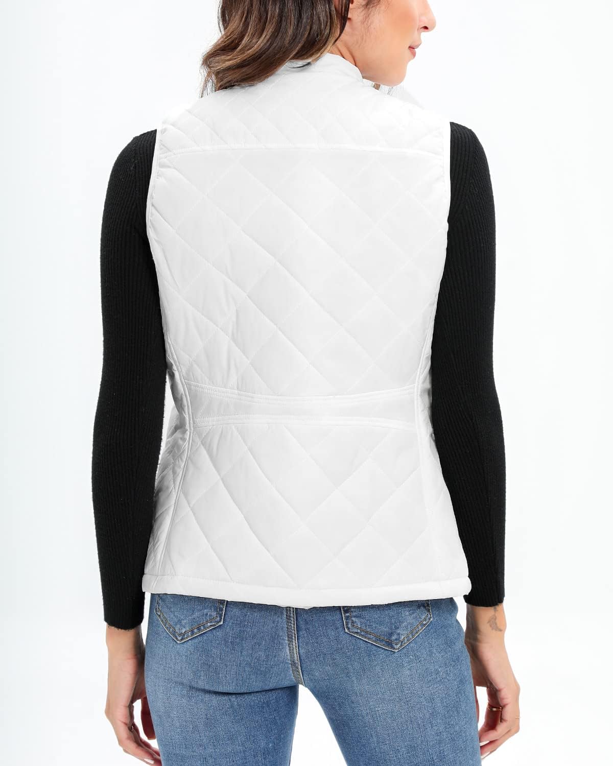 Xeoxarel Women's Quilted Vest with 4 Pockets, Puffer Padded Lightweight Gilet - Image 4