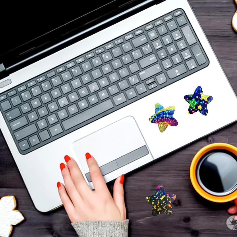 500pcs Glitter Star Stickers for Kids Reward - Colored Sparkly Holographic Shiny Blue Stars Roll for Envelope Seal, Behavior Chart Labels - Teacher Supplies - Image 4