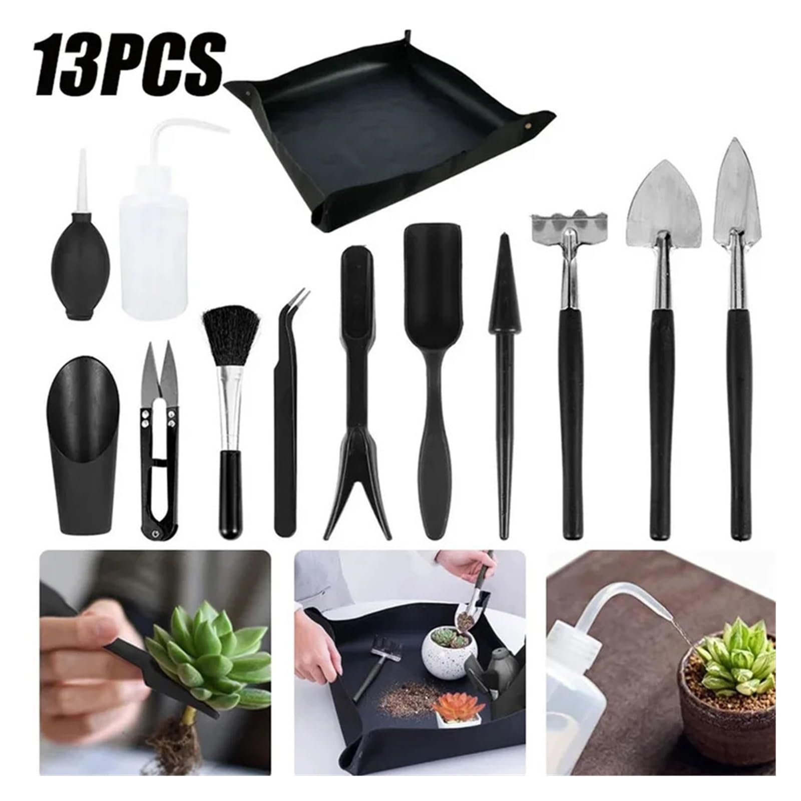 Lot de 16 mini outils d'entretien des plantes – Fournitures de transplantation manuelle pour le jardinage, la plantation du sol et l'entretien des semis, accessoires de jardinage essentiels