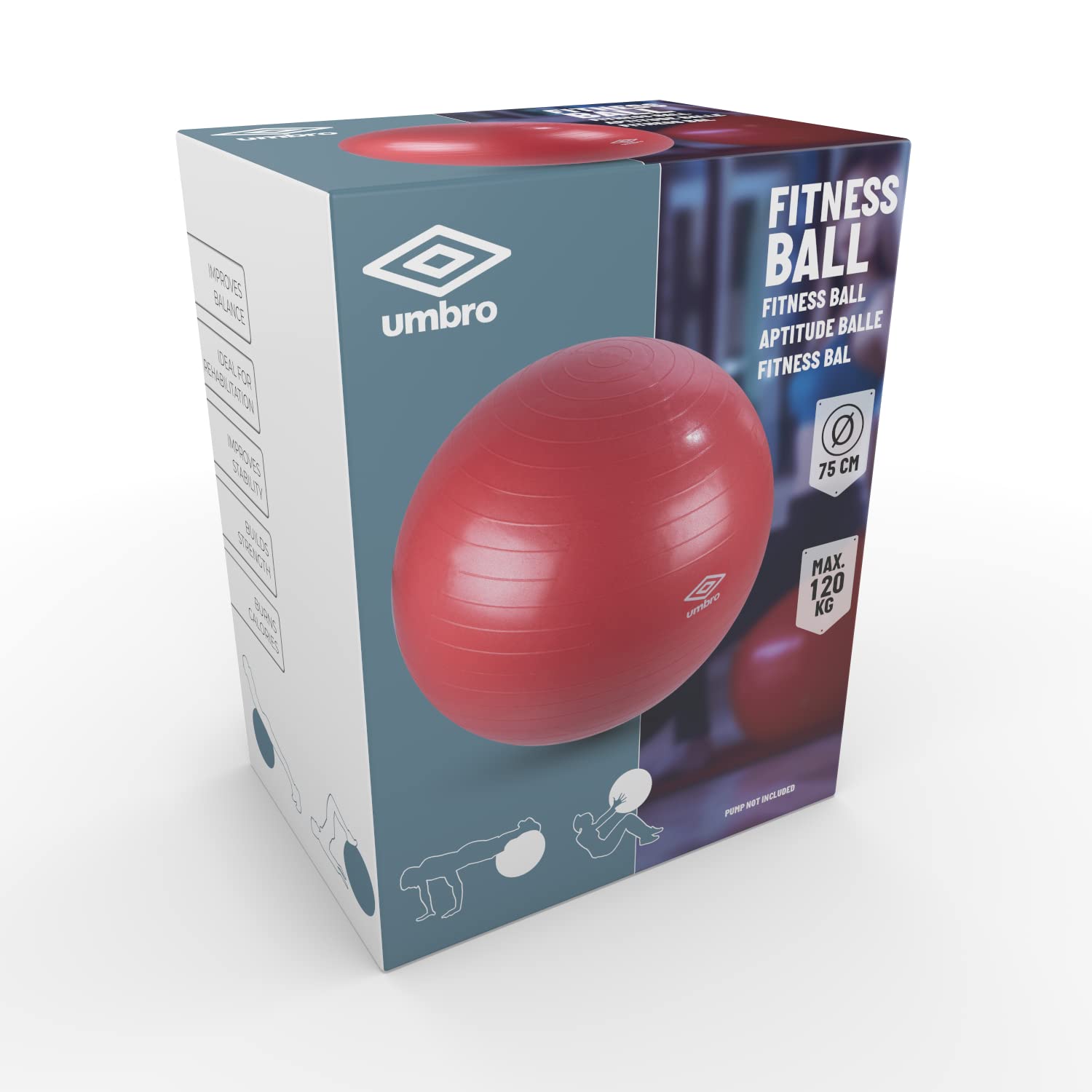Umbro - Balón de ejercicio (diámetro de 75 cm), color rojo