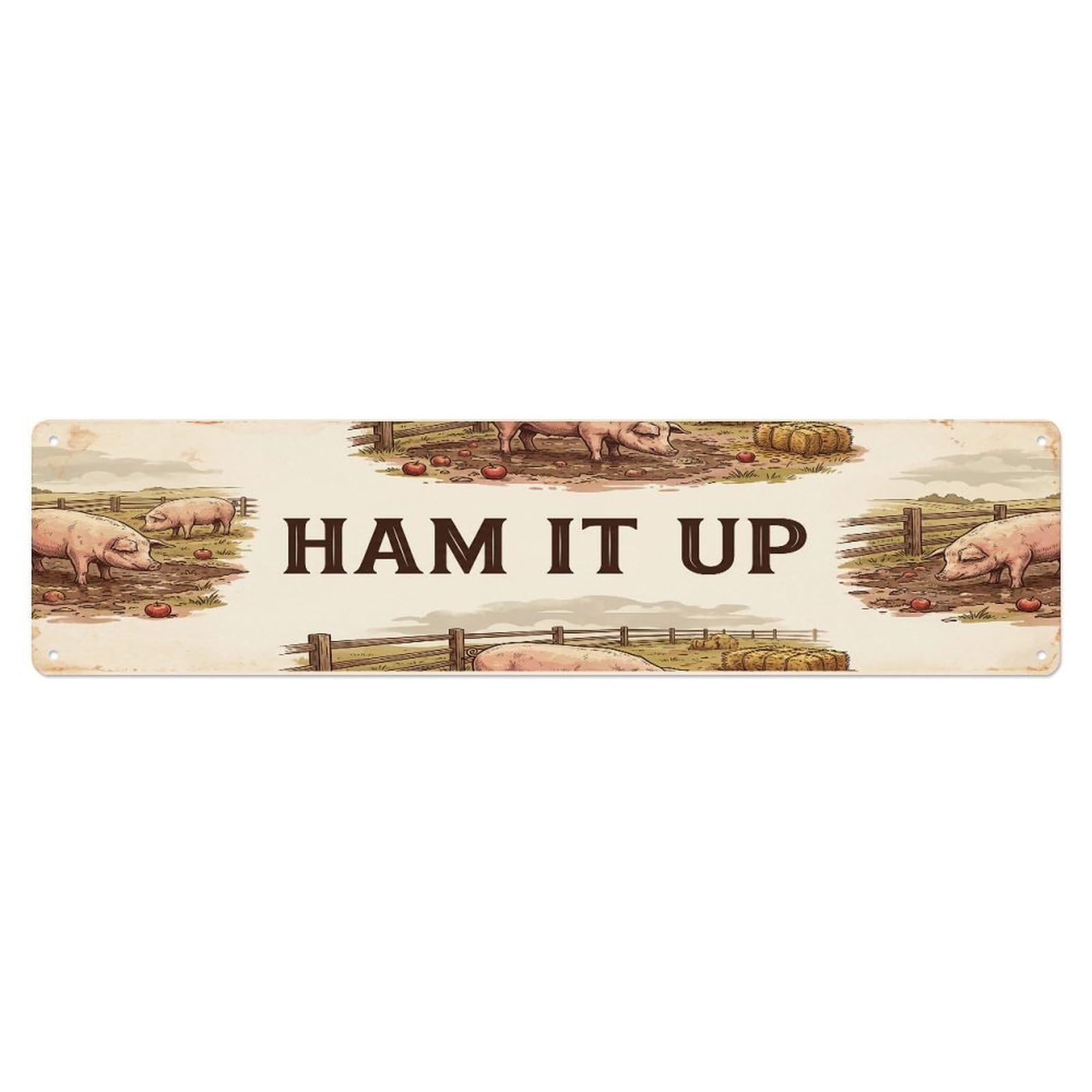 Xanthor Style Metal Tin Sign Vintage Yard Hog Farmhouse Funny Pig Backyard Farm