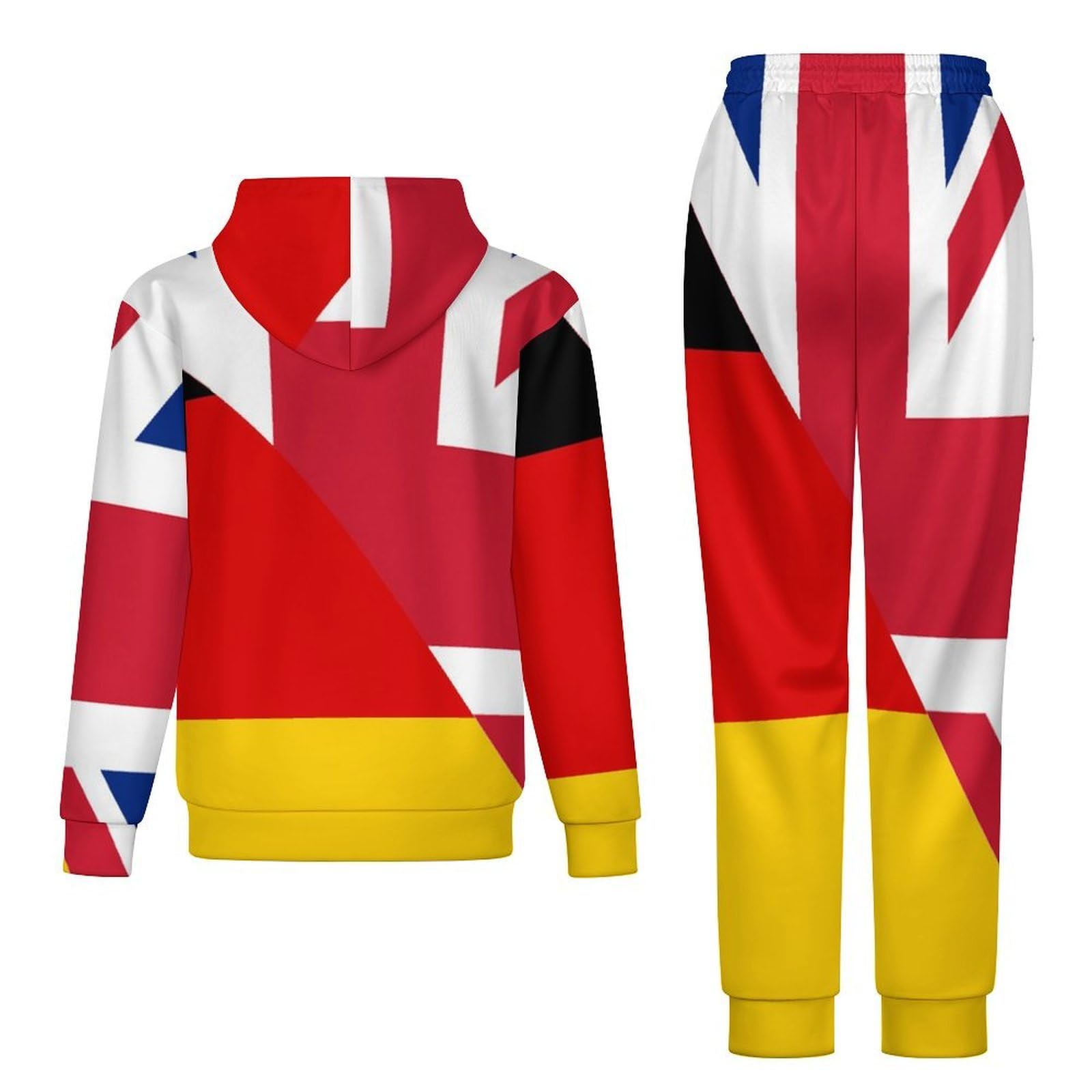 Birtish E Germania Bandiera Tute per gli Uomini Manica Lunga Felpa Con Cappuccio E Pantaloni Della Tuta Joggers Set Moda Tute