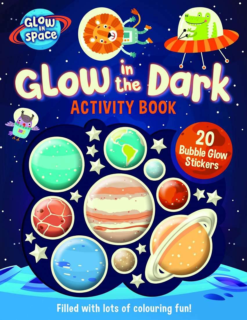 Glow in the Dark Activity Book with Bubble Glow Stickers (Glow in Space)