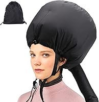 Bonnet Hooded Hair Dryer Attachment, Larger Adjustable Deep Conditioning Cap for Fast Hair Drying with Elastic Band for Fixing Free, Hair Curling Nursing Oil Treat-Ment SPA Steamer Cap