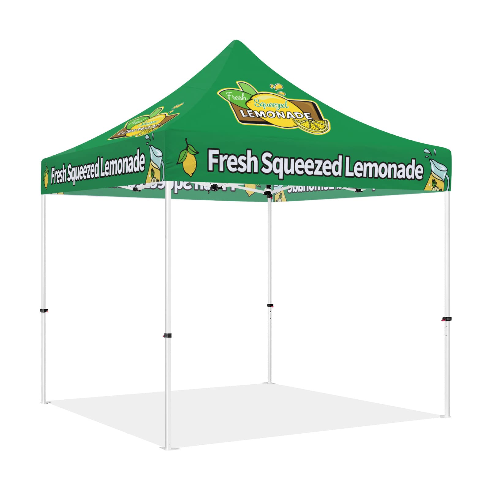 Lemonade Tent, Heavy Duty Outdoor Canopy Tent 10x10, Fresh Squeezed Lemonade Business Vendor Tent for Pop Up Market Lemonade Beverages Promotion Canopy