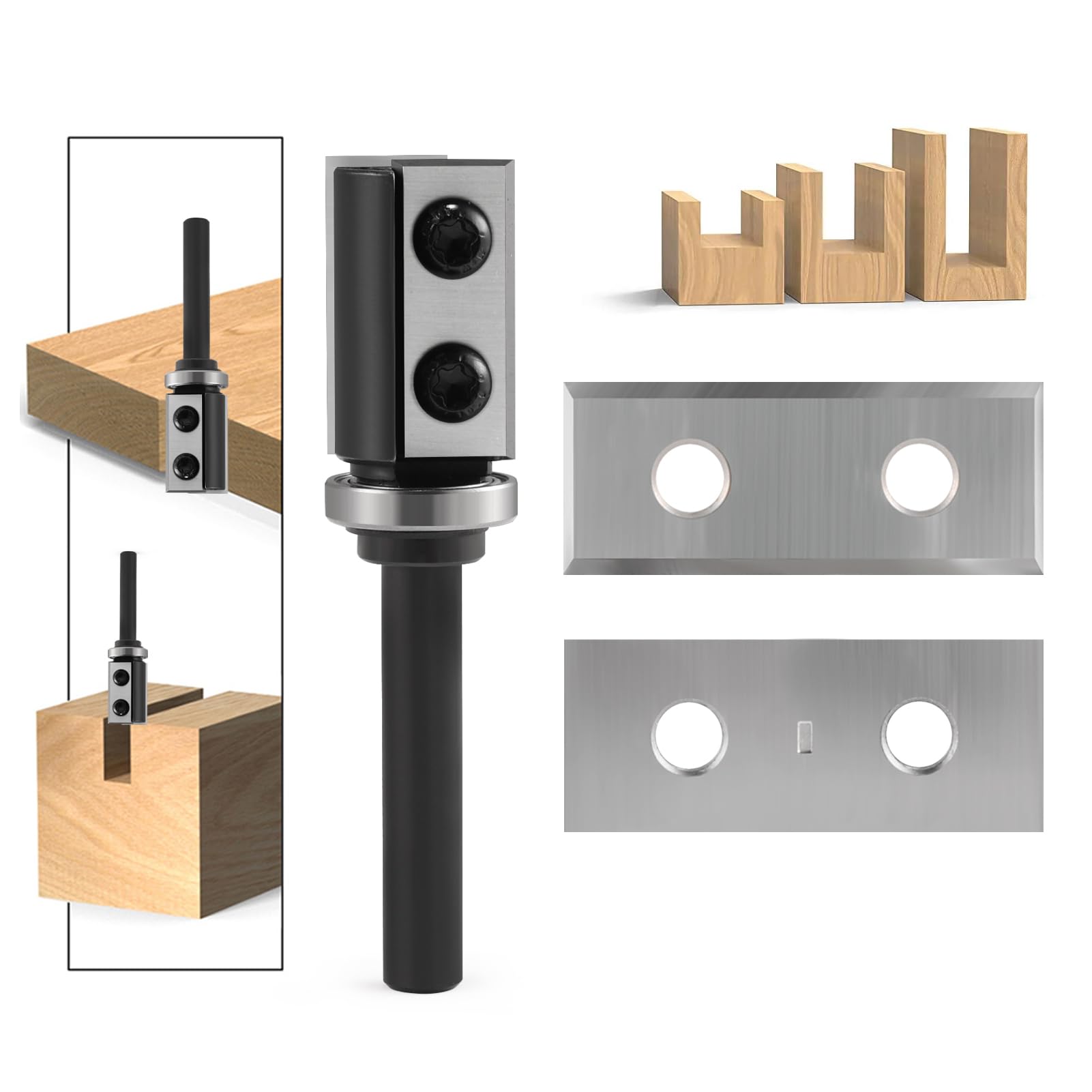 4 Schneidkanten Wendeschneidplatten Austauschbare Hartmetall-Wendemesser 1.5mm Dicke, 10 Stück Ersatzklingen12 X 29.5X 1.5mm, für Wendeplatten Bündigfräser (als Ersatz)