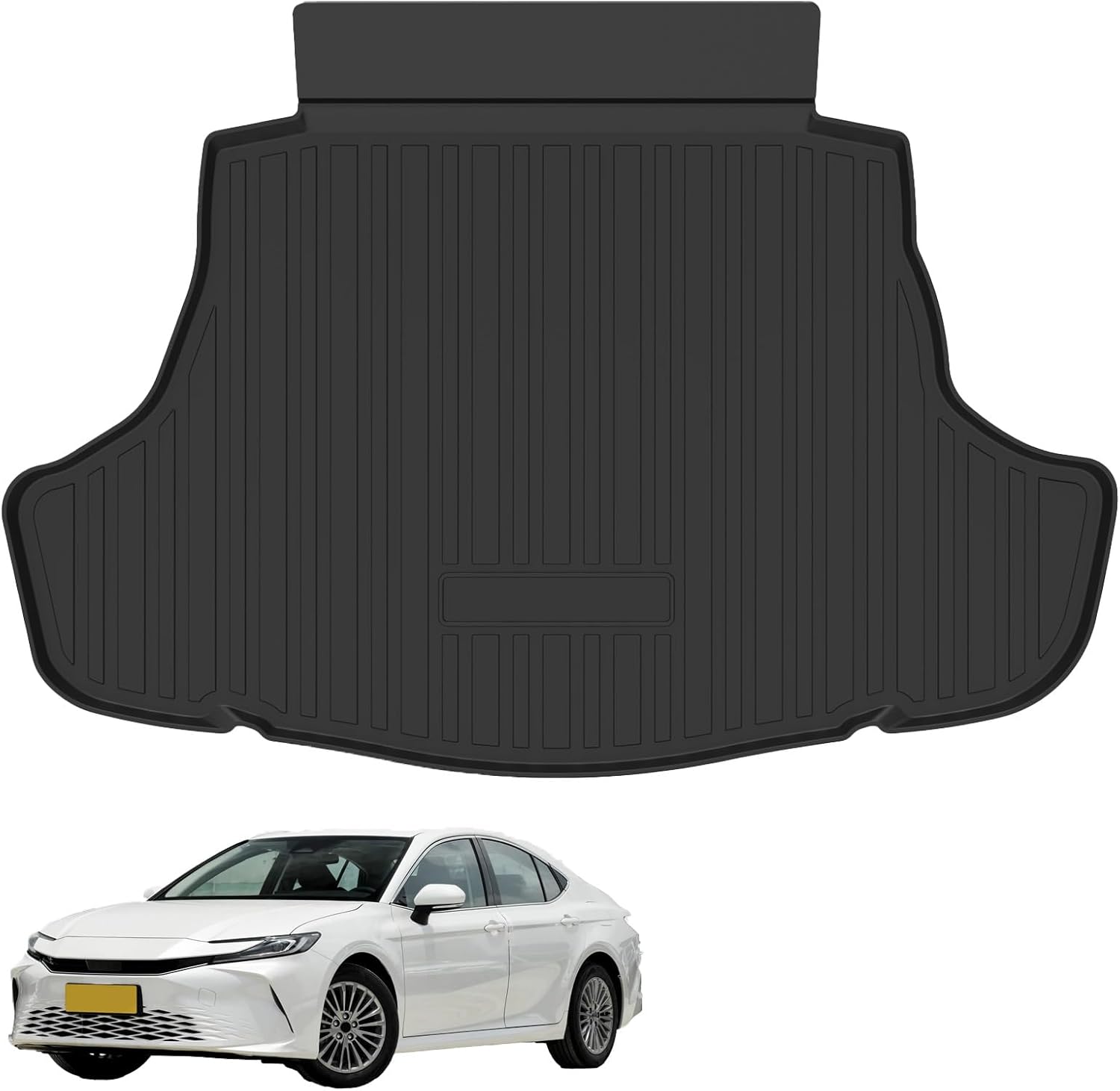 Elsetyler Custom Fit for Cargo Liner Toyota Camry 2007-2011 - Black TPE All Weather Heavy Duty Waterproof Rear Cargo Tray Trunk Floor Mat Protector