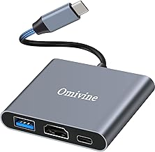 USB C to HDMI Adapter 4K, USB C PD100W & USB 3.0 Port, USB Type-C (Thunderbolt 3) to HDMI 4K Digital AV Multiport Converter for MacBook Pro Air iPad Chromebook XPS Acer HP Dell Surface Samsung