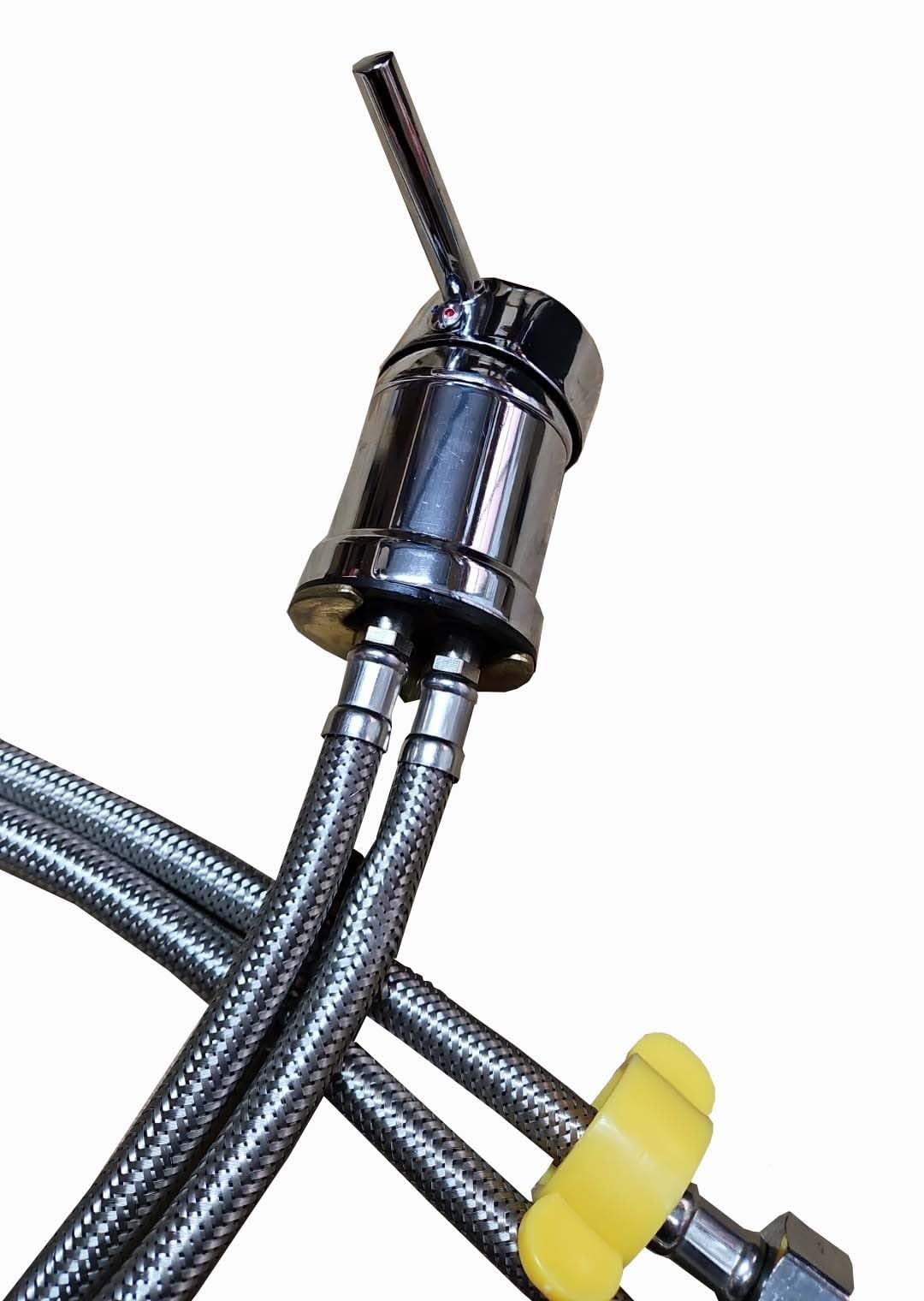 Hair Salon wash Basin Mixer taps and Hose with Long Tubes Salon Mixer tap Hairdressing tap and Hose Easy fit Save Labour Cost or DIY (Silver 80 cm Pipes)