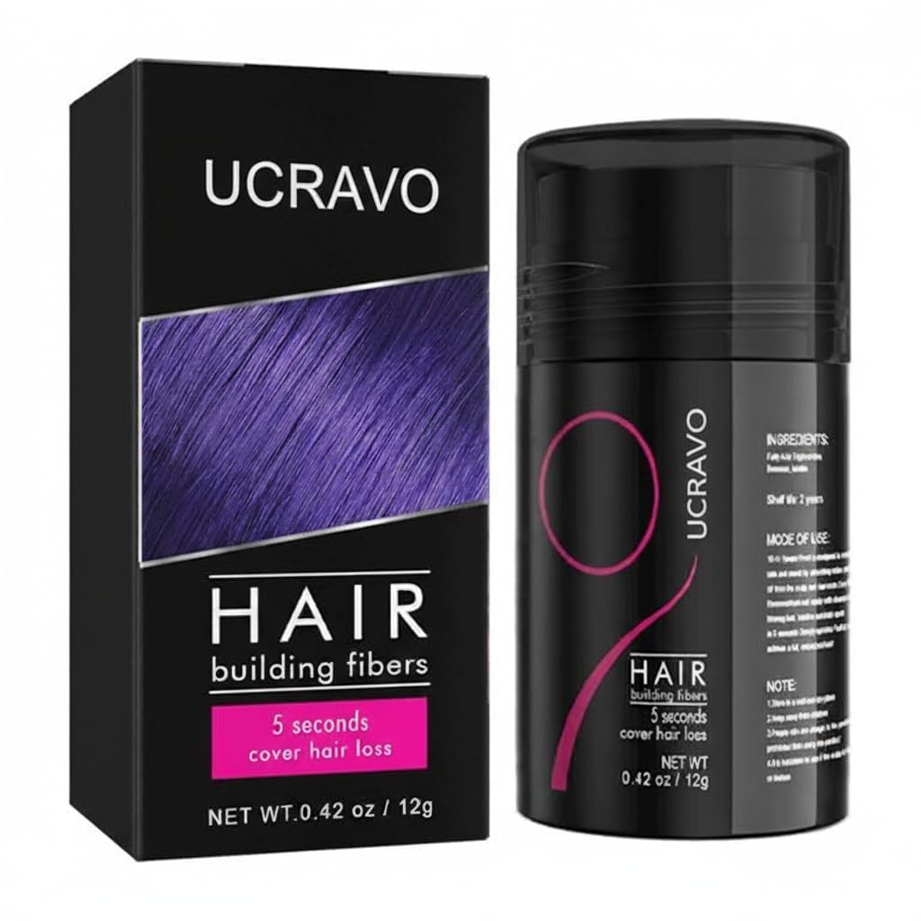 UCRAVO Hair Fibers Hair Loss Concealer – Keratin Hairs Building Fibers for Thin Hair, Bald Spots & Scalp Coverage – Quick Volume Boost for Men & Women – Natural Finish, Easy Wash – 12g-picture-41