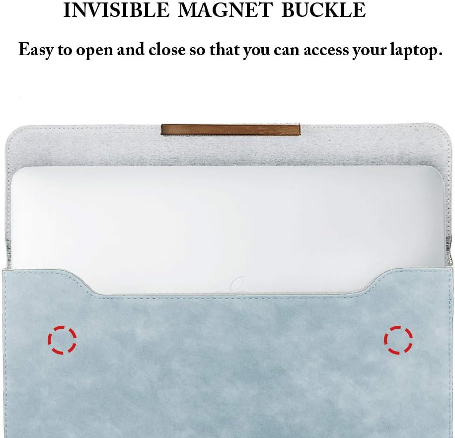 KALIDI 13.3 inch Laptop Sleeve 14" Case Faux Suede Leather for MacBook Air Pro Retina 2018-2021, for 13.3"-14" Surface Pro 6 7 8 with Pouch (for 13.3-14 inches MacBook, Sky Blue #Stand) : Electronics