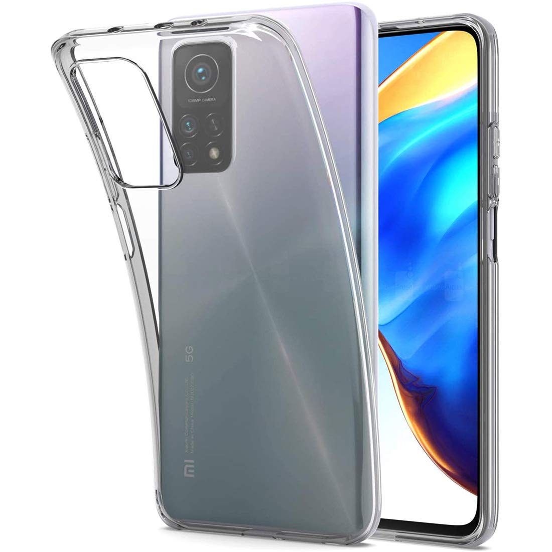 Solimo Silicone Mobile Cover for Mi 10T / 10T Pro 5G (Soft & Shockproof Back Case with Inbuilt Cushioned Edges), Transparent