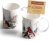 Vista 44 de Maison d' Hermine Taza de café con asas, tazas de porcelana fina de hueso, paquete de una taza de té para bebidas calientes, capuchino latte