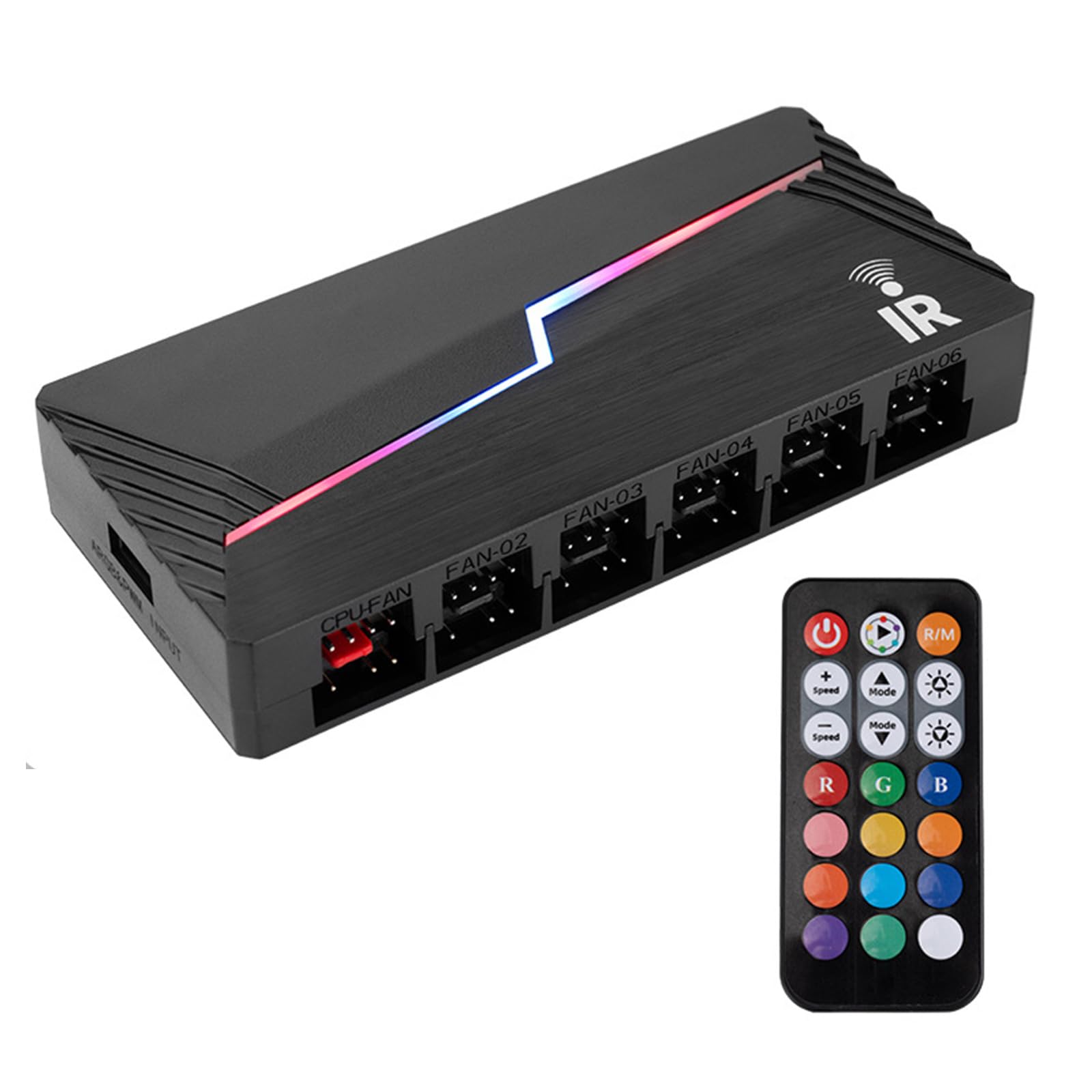 Controlador de concentradores de ventilador ARGB y PWM de 12 puertos con controles remotos para una gestión eficiente de refrigeración en juegos ARGB y Pwms divisor de ventilador de refrigeración