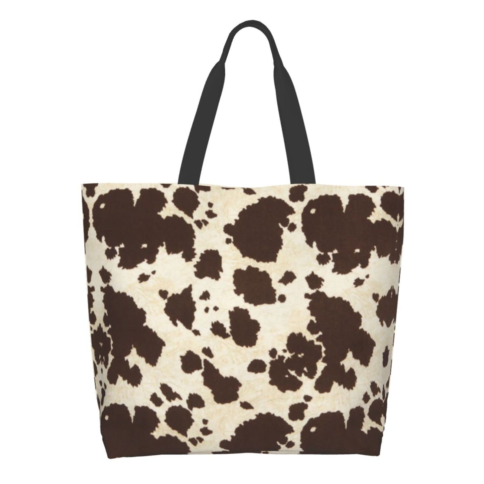 ASYG Cute Cow Print Tote Bag Cow Print Sling Bag Travel Reusable Grocery Shopping Bag Tote Gifts for Women Men