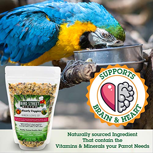 Bird Street Bistro Parrot Food - Parakeet Food - Cockatiel Food - Bird Food - Cooks In 3-15 Min With Natural & Organic Grains - Legumes - Non-Gmo Fruits, Vegetables, & Health Orientated Spices #TOP4