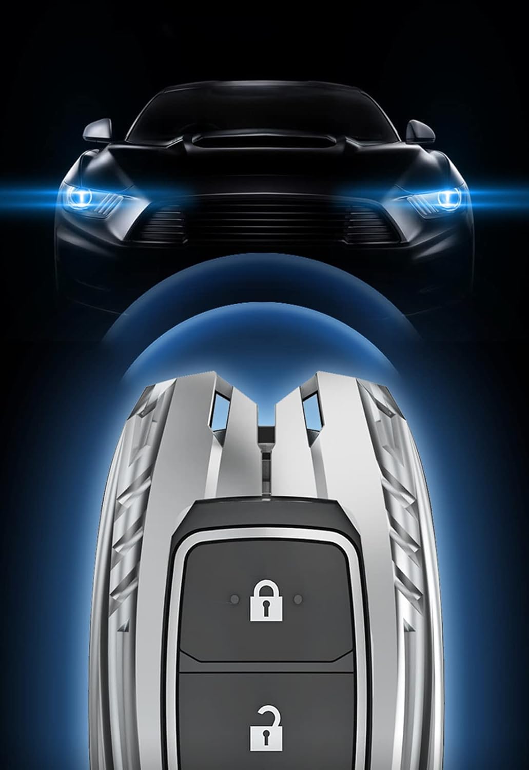 Zinc Alloy Smart Car Key Fob Case Cover for Hyundai Elantra Ioniq Sonata Tucson Elantra GT Smart With Keychain