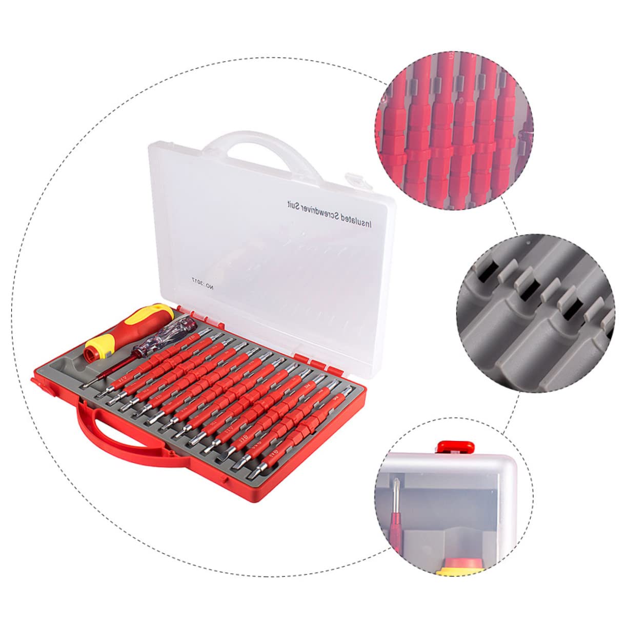 Kit Cacciaviti Elettricista Isolati 26 in 1 Porta Viti