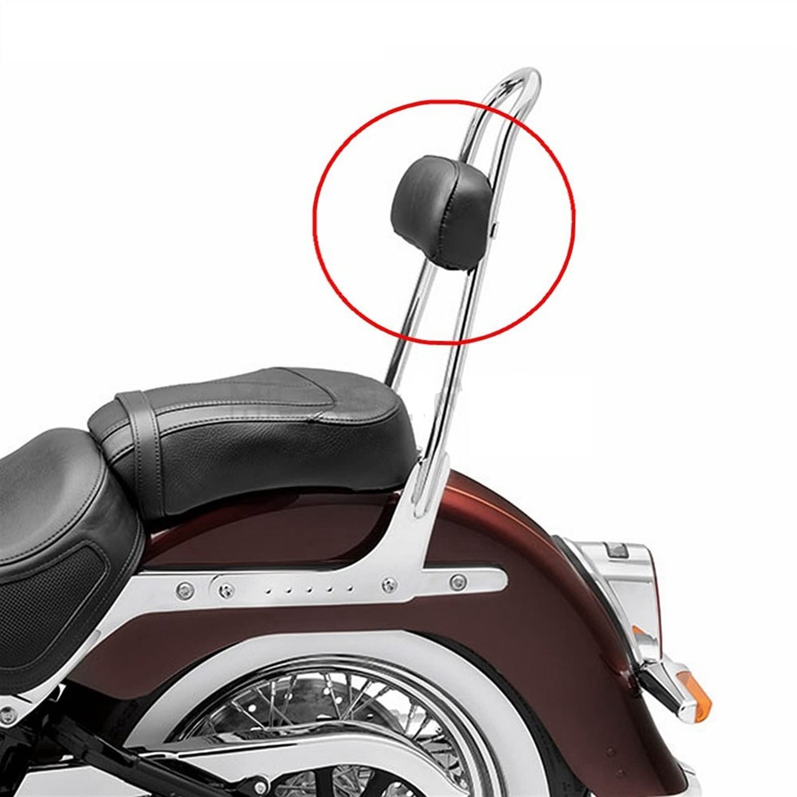 NINOMA Moto Staccabile Sissy Bar Schienale Posteriore Pad Compatibile per Harley Softail Street Bob Low Rider FXBB 2018-in Seguito Coda gobba