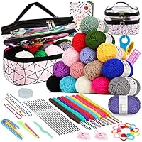 Coopay Crochet Kit, Crochet Kits for Beginners Adults with Wool and Pattern, Knitting Starter Kit for Adults Kids, Starter Crochet Kit,Knitting Set
