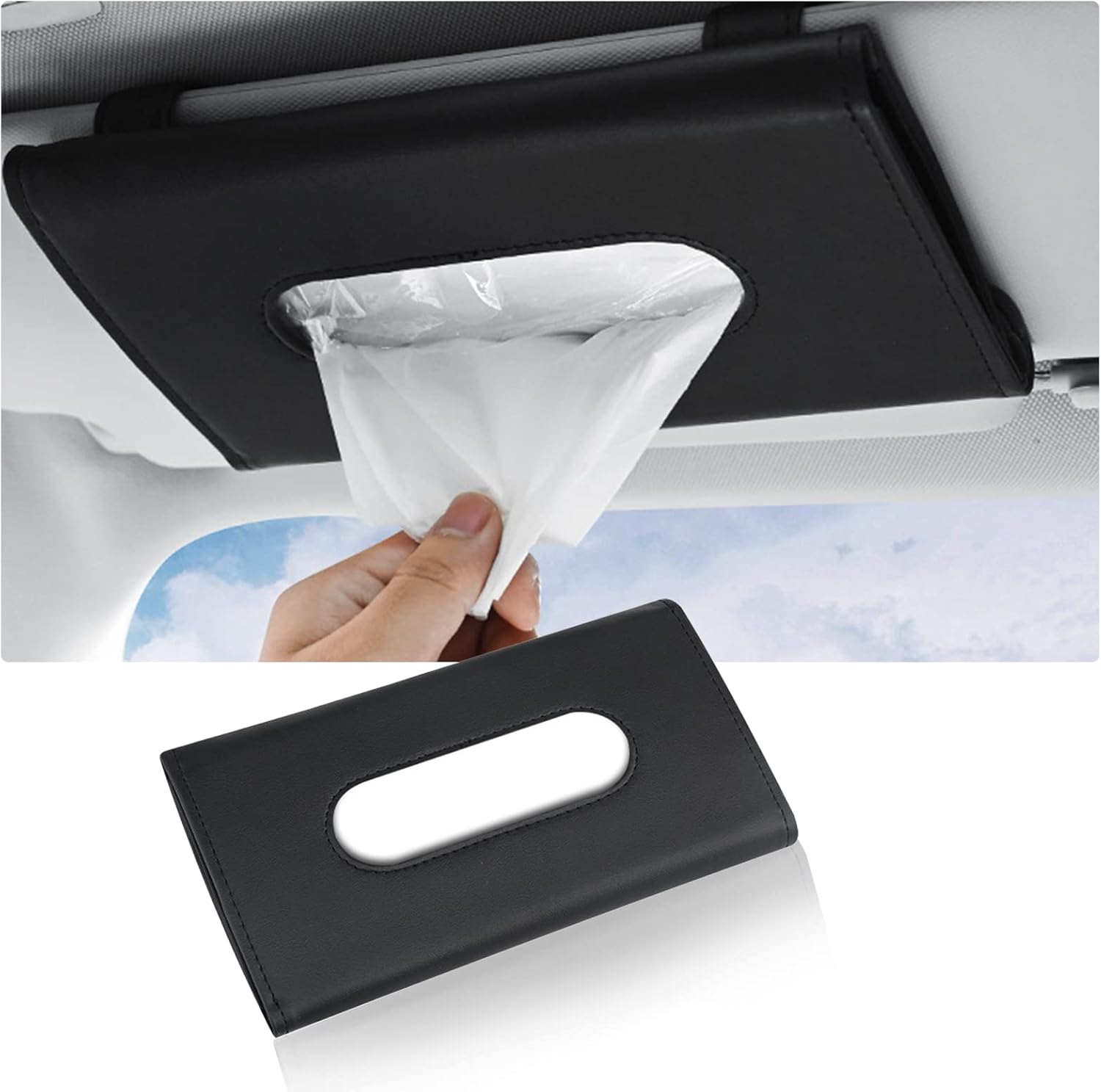 Pincuttee Car Tissue Holder,Car Visor Tissue Holder,Car Tissue Box with Tissue