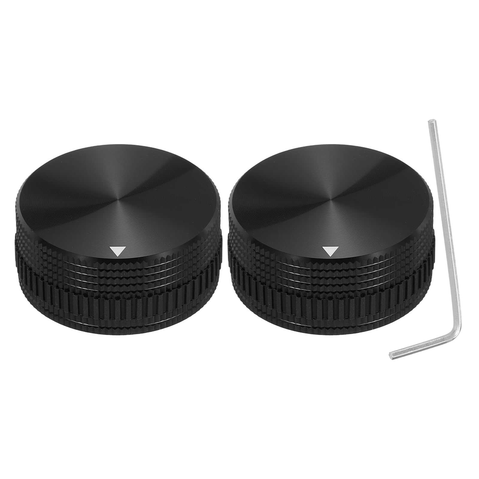 Bouton de potentiomètre 6mm en aluminium anti-dérapant avec anneau caoutchouc pour guitare
