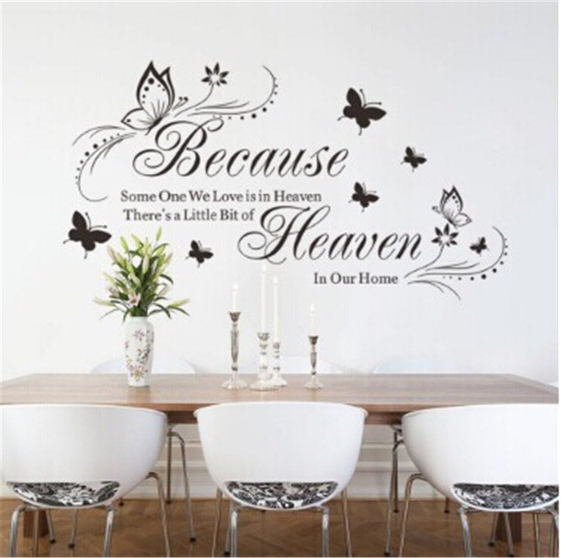 UINKE Because Someone We Love Is In Heaven Wall Decals Butterfly Wall
