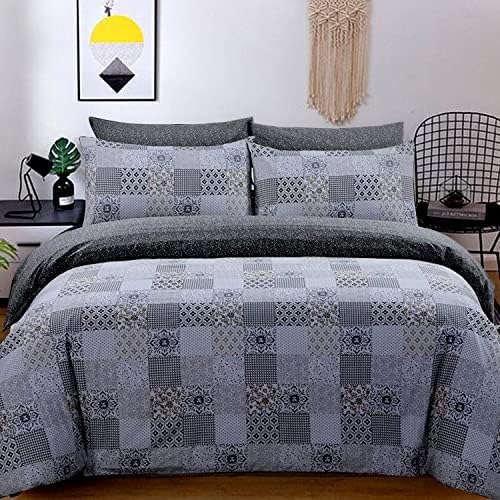 Indus Textiles 100% Pure Cotton Reversible Patterned Duvet Cover Sets Balia Silver, King