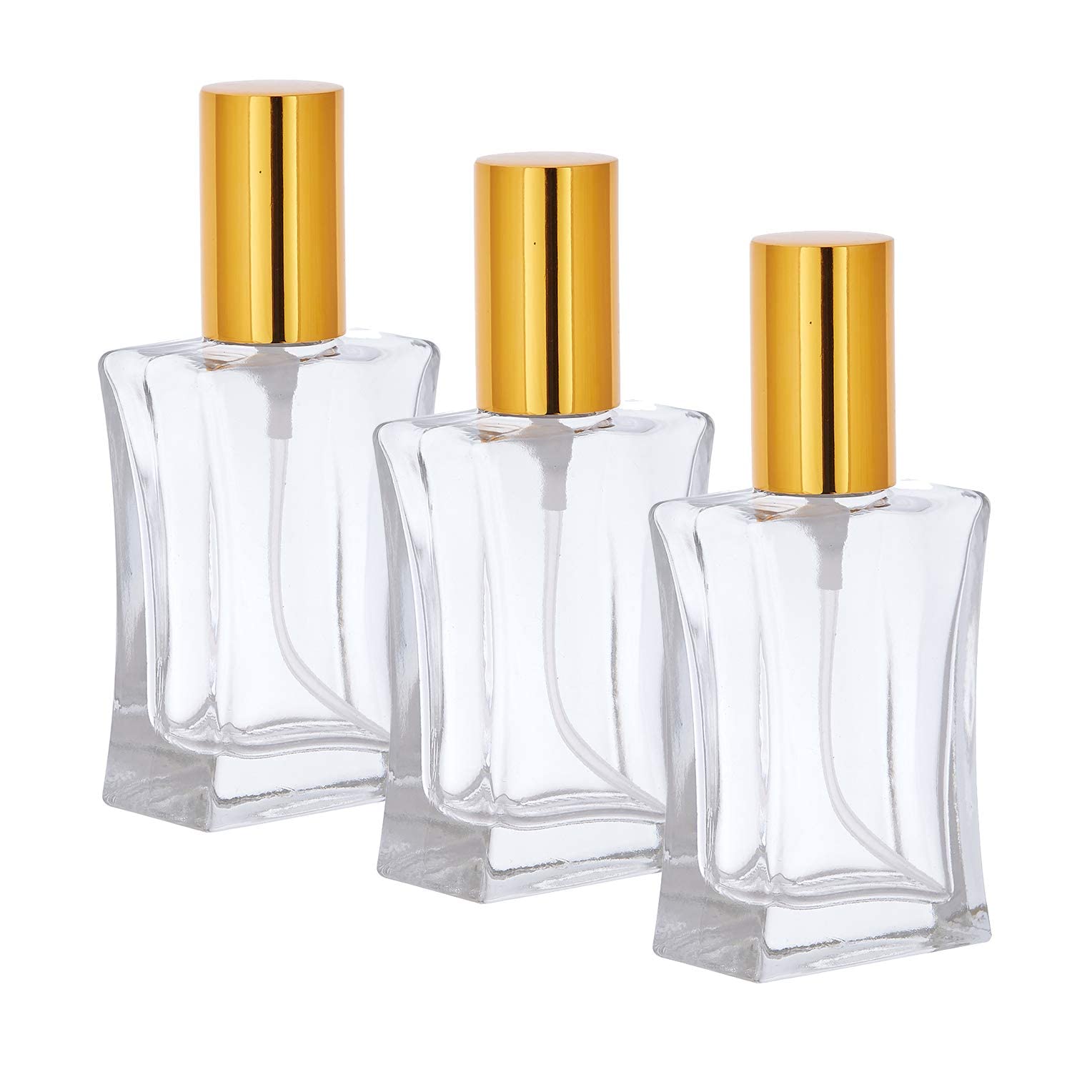 Hunky Dory 30ml Empty Refillable Glass Bottle with Gold (Screw) Easy Refill Spray Pump and Cap for For DIY Perfume, Essential Oils, Blends, Rose Water. (Pack of 3)-picture-41