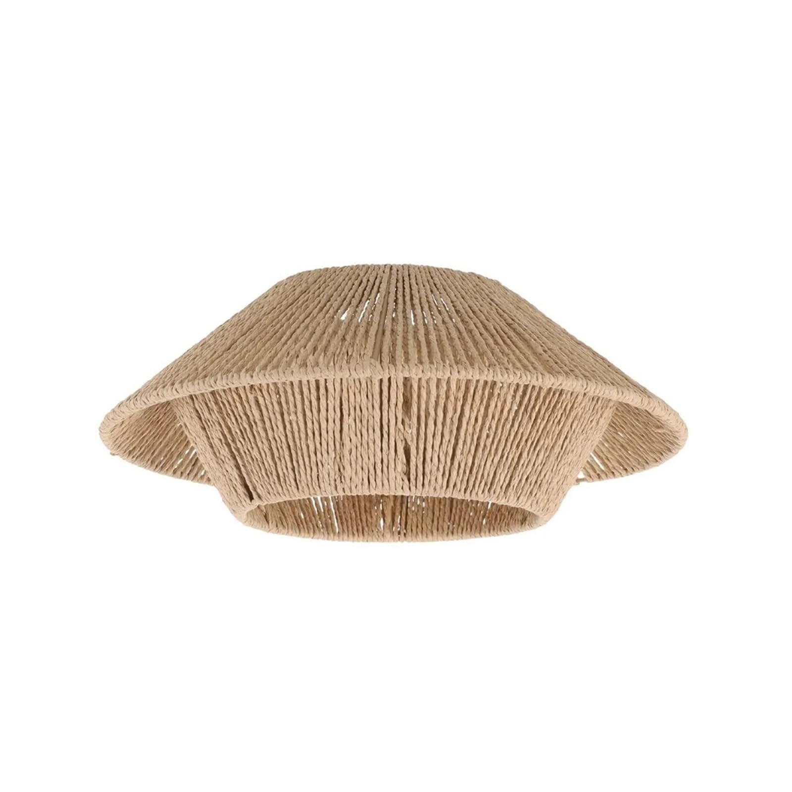 Luxemetals Light Brown Vintage Hand-Woven Paper Ceiling Light Shade For E27 Socket(Light Brown)