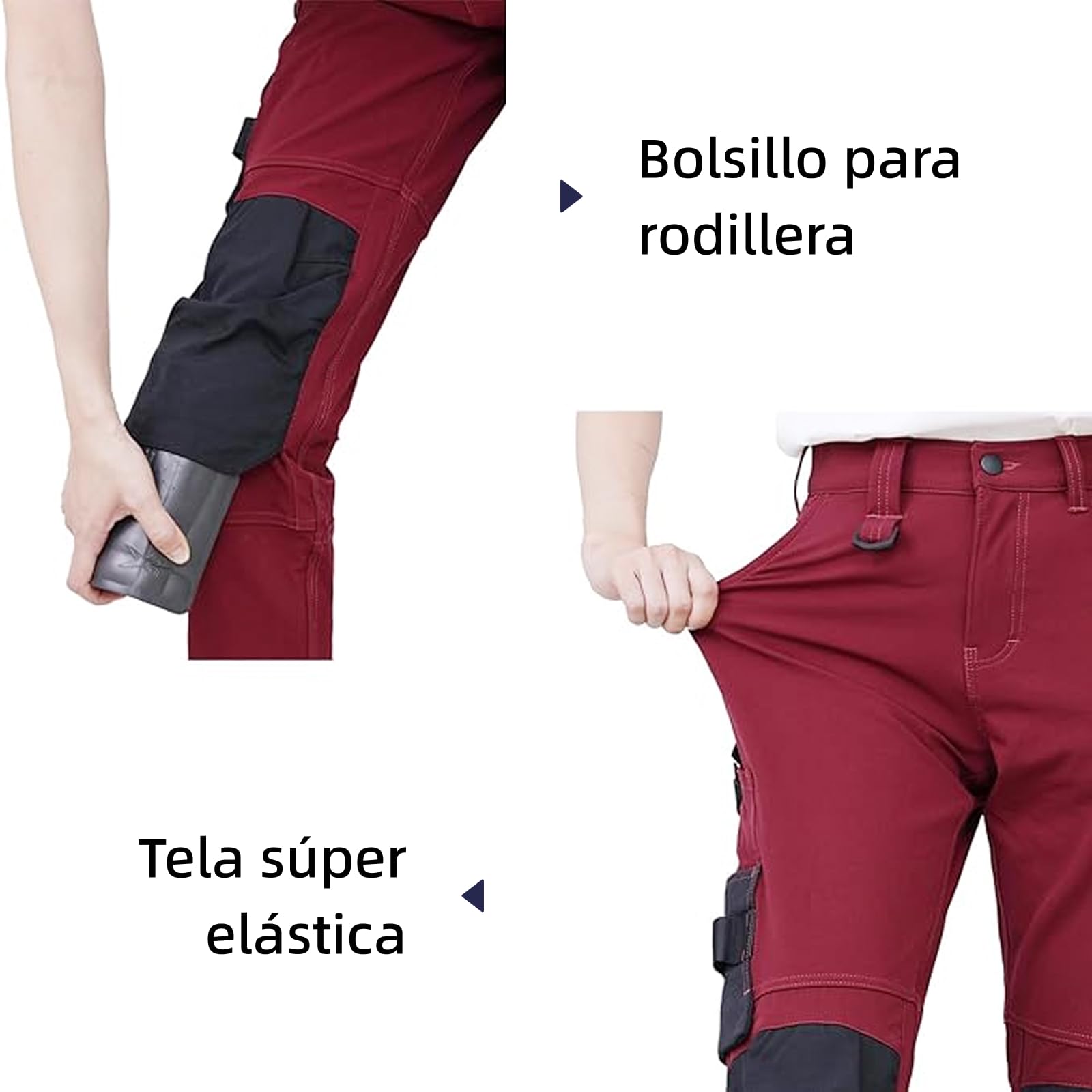 WORK IDEA Pantalón de Trabajo Ajustado y elástico para Mujer: Áreas críticas reforzadas con Cordura - Elegancia Resistente para Las exigencias más Altas.