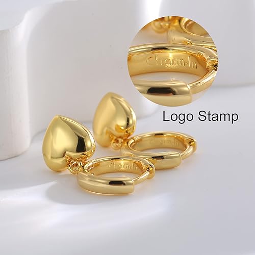 Miniatura 5 de 14K Gold Plated Drop Earrings-Medium Huggie Hoop Charm Earrings Lightweight Dangle Earrings for Women-Summer Beach Jewelry Hypoallergenic Gift for