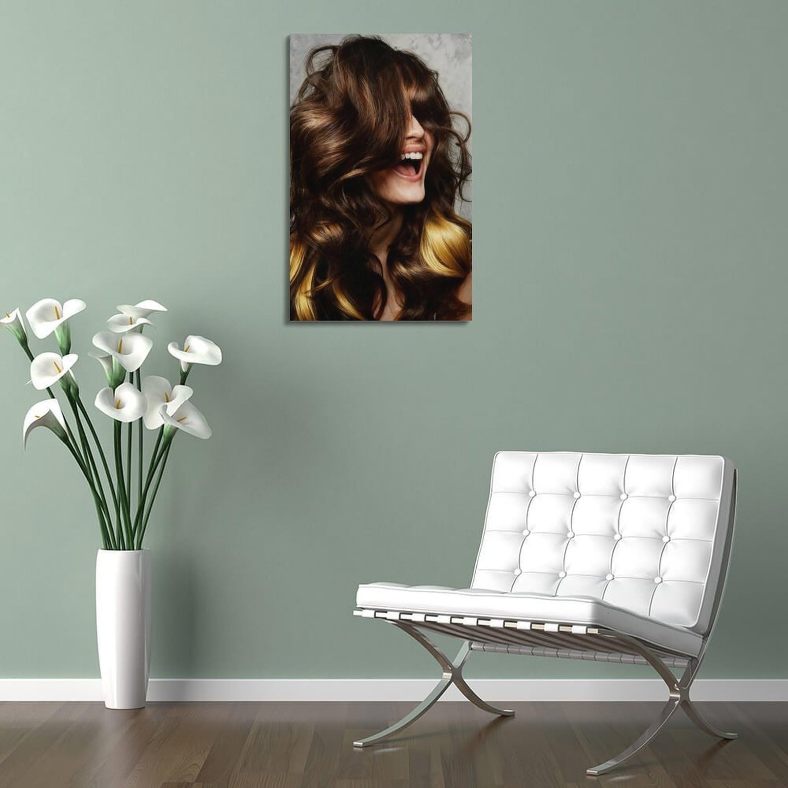 Poster für Friseursalon, Modellierung, Haarstyling, Friseursalon, Leinwanddruck, Wandkunst, schönes Kunstwerk, moderne Dekoration, geeignet für Zuhause, Büro, Geschenk, 50 x 75 cm