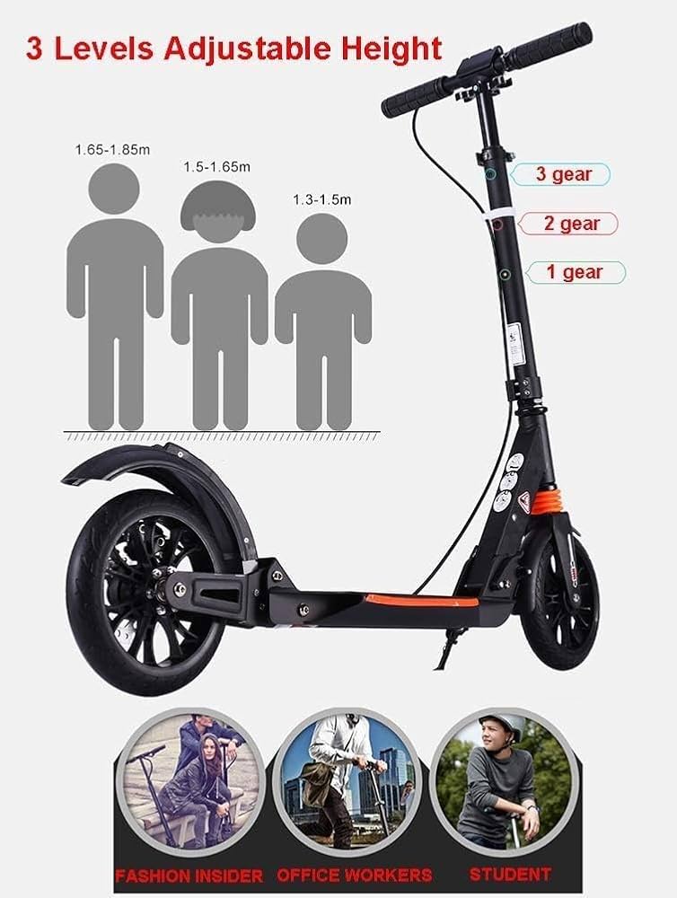 折りたたみキックスクーター 黒 100kg