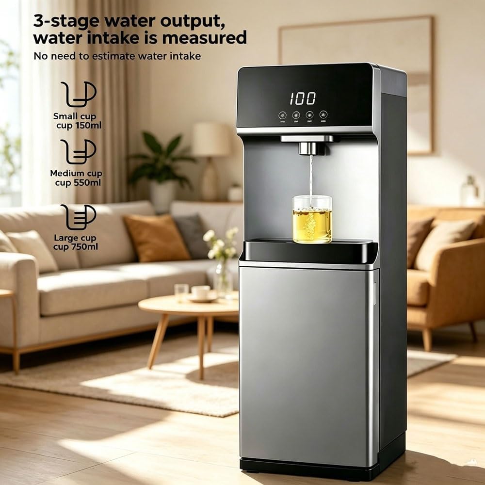 Cold Water Dispenser, Bottom Loading Water Cooler Dispenser for 3 or 5 Gallon Bottles, Office Waters Cooler, 5 Temperature Settings, for Home, Kitchen, Living Room, Office