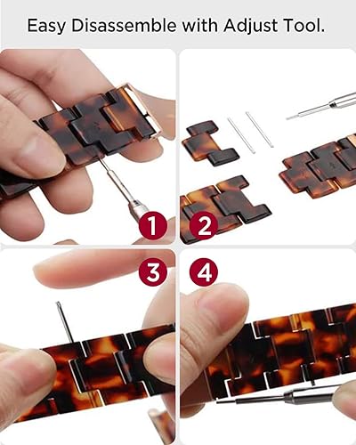 Miniatura 4 de Miimall Correa de resina para Samsung Galaxy Watch 7654 1.575 in 1.732 in, 0.787 in de ancho, correa ligera y elegante para Galaxy Watch FE 1.575