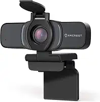 Amcrest 1080p webcam com microfone e tampa de privacidade, câmera USB da Web Cam, computador HD Streaming webcam para PC Desktop & laptop w / microfone, lente grande angular e grande sensor para pouca luz superior (AWC201-B)