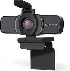 Amcrest 1080p webcam com microfone e tampa de privacidade, câmera USB da Web Cam, computador HD Streaming webcam para PC Desktop & laptop w / microfone, lente grande angular e grande sensor para pouca luz superior (AWC201-B)