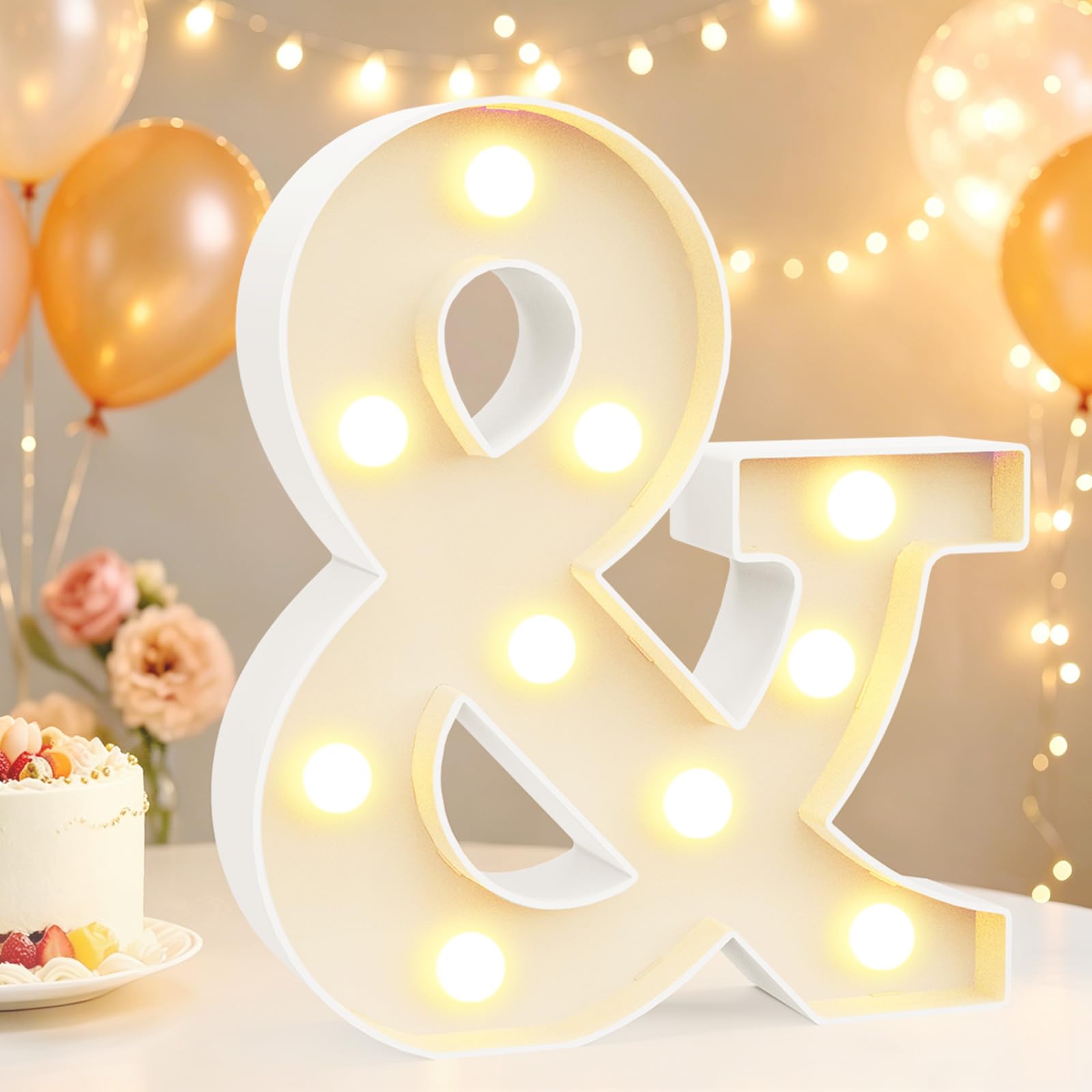 LED Light Up Marquee Letters for Birthday Decorations, Letter & Warm White